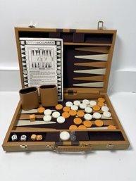 Backgammon Set In Leather Case