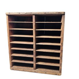 Large Wooden Advertising Crate With Wooden Dividers