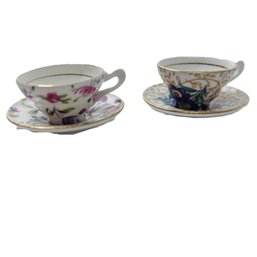 Pair Of Miniature Teacups & Saucers By Rosina England Bone China