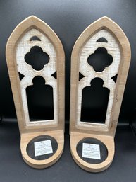 Cathedral Wood Wall Sconce For Candles