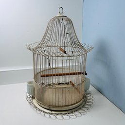 Vintage Hendryx Bird Cage With Base & Accessories