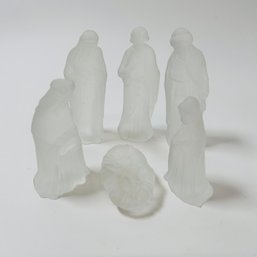 Frosted Glass Nativity Scene: 6 Piece Set