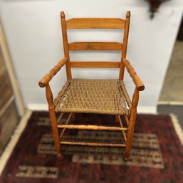 Antique Rope Seat Wooden Ladderback Chair