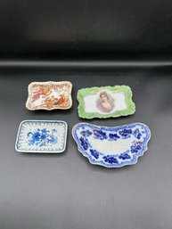 Set Of 4 Antique Victorian Trinket Dishes - A Beautiful Collection!