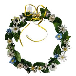 A Gorgeous Flower Decorated Metal Wreath