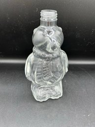 Polar Bear Figural Clear Glass Bottle