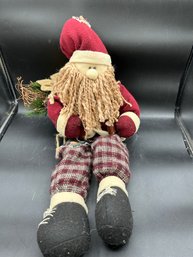 Adorable Mantle - Sitting Stuffed Santa Figurine