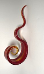 Vintage Murano Art Glass Red Dancing Flame Sculpture