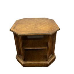 Brandt Solid Octagon Side Table With Shelves