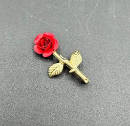 Tiny Metal Rose Pin
