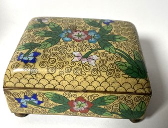 Footed Vintage Chinese Cloisonne Trinket Box