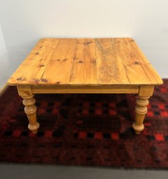 Square Wooden Pine Coffee Table