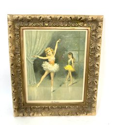 Vintage Ballet Print 'Solo Variation' By Florence Kroger In Ornate Frame