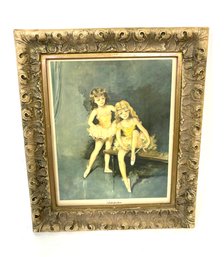 Vintage Ballet Print 'Anticipation' By Florence Kroger In Ornate Frame