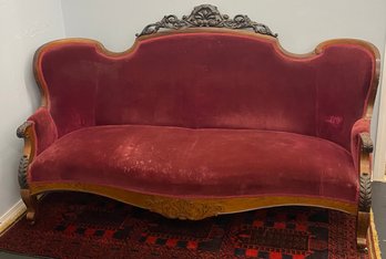 Stunning Black Walnut Victorian Sofa With Beautiful Carvings