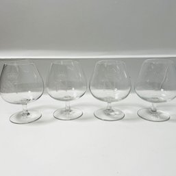 Set Of 4 Quality N Napoleon Brandy Snifters Glasses Clear Glass Tiffany?