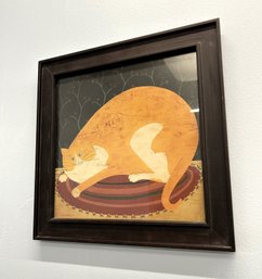 Cliff, The Orange & White Cat, Framed Print By Warren Kimble