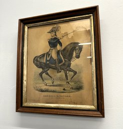 Original N. Currier 1846 Lithograph: General Z. Taylor, Hero Of The Rio Grande, Rare Antique Print Framed