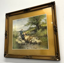 Homeward Bound Print By A. Fox, Philadelphia, With Gorgeous Antique Frame