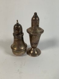 Vintage Sterling & Weighted Sterling Salt And Pepper Shakers