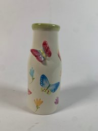 Butterfly Milk Bottle Shaped Ceramic Vase
