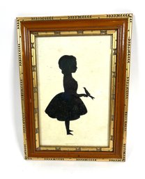 Young Girl With Bird Silhouette In Frame