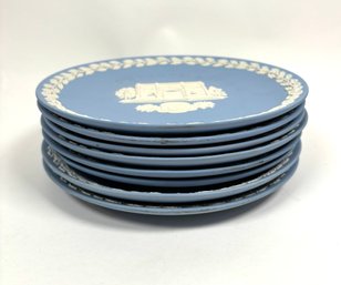 Set Of 8 Vintage Wedgwood Jasperware Christmas Display Plates