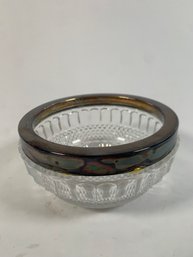 Small Silver Plated And Glass Candy Dish