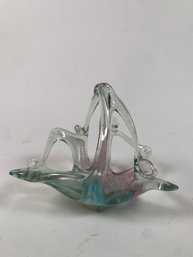 Stunning Hand Blown Art Glass Display Bowl