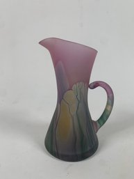 Beautiful Hand Blown Frosted Glass Pitcher