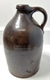 Antique Brown Stoneware Jug With Handle 10' Tall