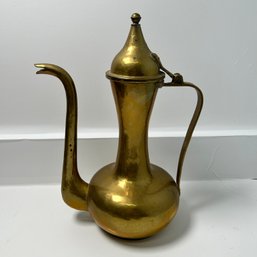 Gorgeous Brass Coated Ewer, Hammered And Etched