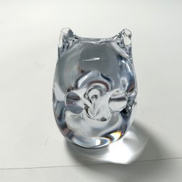 MCM Clear Glass Owl Themed Paperweight