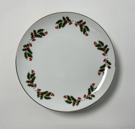 Set Of 4 Christmas Holly Fine Porcelain 7.5inch Plates