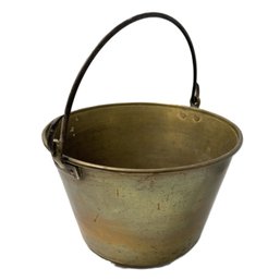 Antique H W Hayden's The Ansonia Brass Co. Handled Brass Bucket