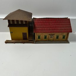 Pair Of Vintage Hand Crafted Model Railroad Train Houses Accessory Buildings