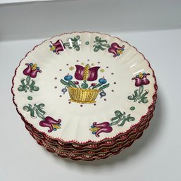 American Limoges Old Dutch Set Of Eight 9.25inch Plates