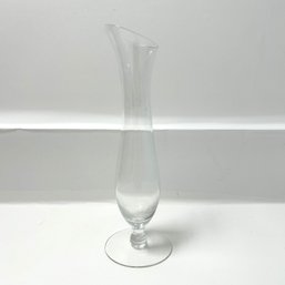 Clear Glass Flower Vase, High Low Top Design