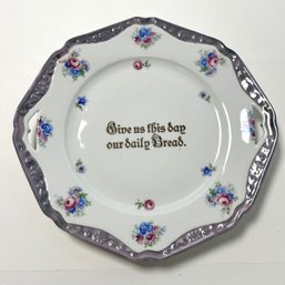 Bavarian Hand Painted ' Give Us This Day...' 9inch Handled Plate