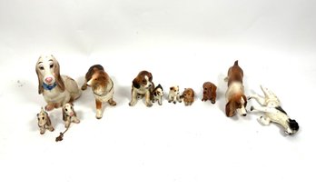 Large Lot Of Vintage Ceramic Dogs In Various Conditions.