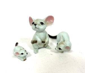 Adorable Porcelain Mouse Set Bone China Made In Japan