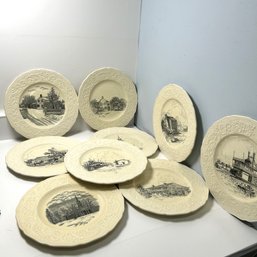 Set Of 9 MacDonald & Ghem, Dudson Bros Dearborn Decorative Plates With Landmarks & History