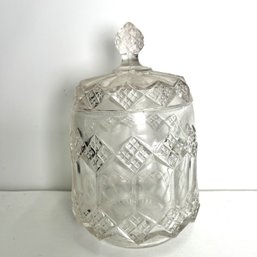 Vintage Clear Glass Lidded Jar