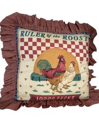 Ruler Of The Roost Decorative Chicken Accent Pillow