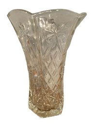Elegant Pressed Glass Clear Glass Vase