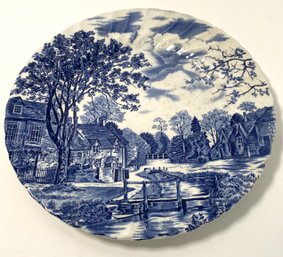 Vintage Johnsons Brothers Cotswold Blue And White Iron Stone Plate