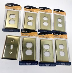 Collection Of Brass Colored Wall Plates For Outlets & Switch, New In Box