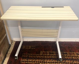 Metal Rolling Desk With Adjustable Height