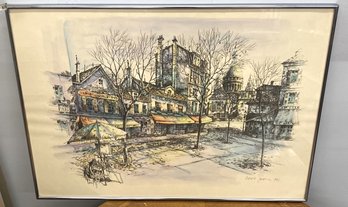 Beautiful Vintage Cityscape Painting, Signed And Framed