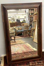 Large Antique Rectangle Mirror In Wooden Frame